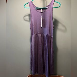 Purple soft dress with pockets
